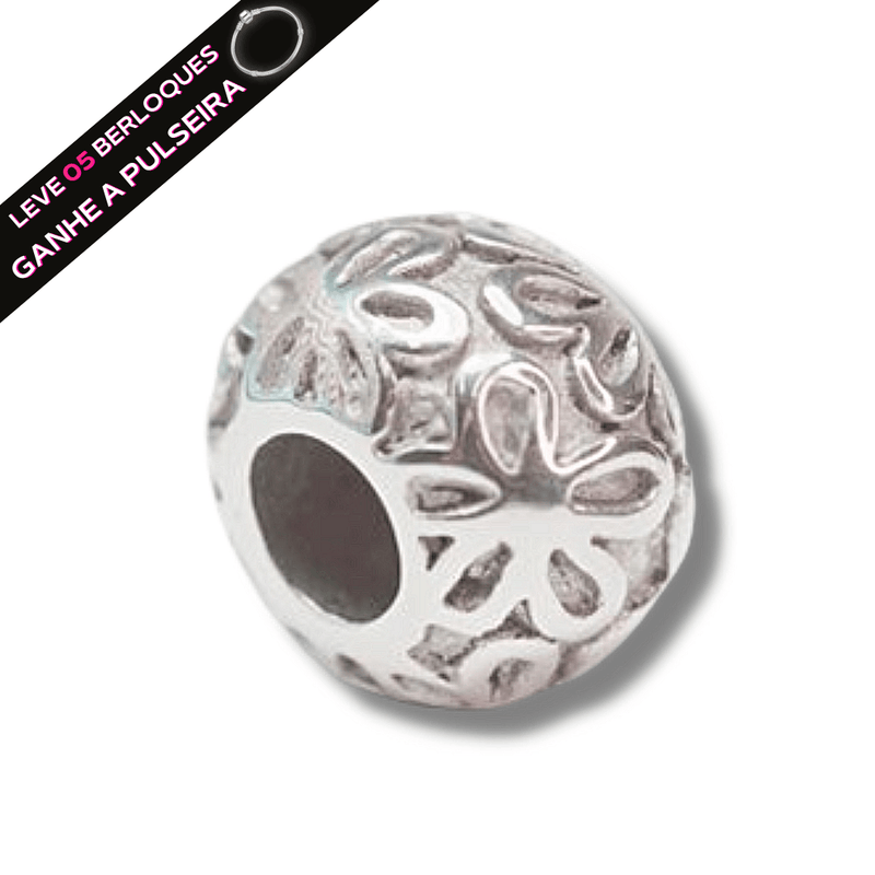 Berloque Separador Florzinhas - Aço Inox - Áurea Acessórios