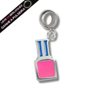 Berloque Pendurado Esmalte Rosa - Aço Inox - Áurea Acessórios