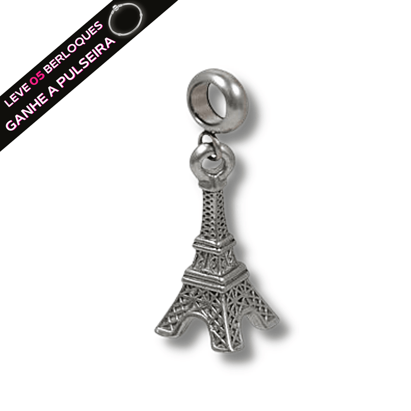 Berloque Pendurado Torre Eiffel - Aço Inox - Áurea Acessórios