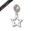 Berloque Pendurado Estrela Vazada - Aço Inox - Áurea Acessórios