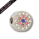 Berloque Separador Murano Cravejado - Aço Inox - Áurea Acessórios