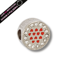 Berloque Separador Murano Corações - Aço Inox - Áurea Acessórios