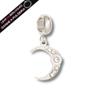 Berloque Pendurado Lua Cravejada - Aço Inox - Áurea Acessórios