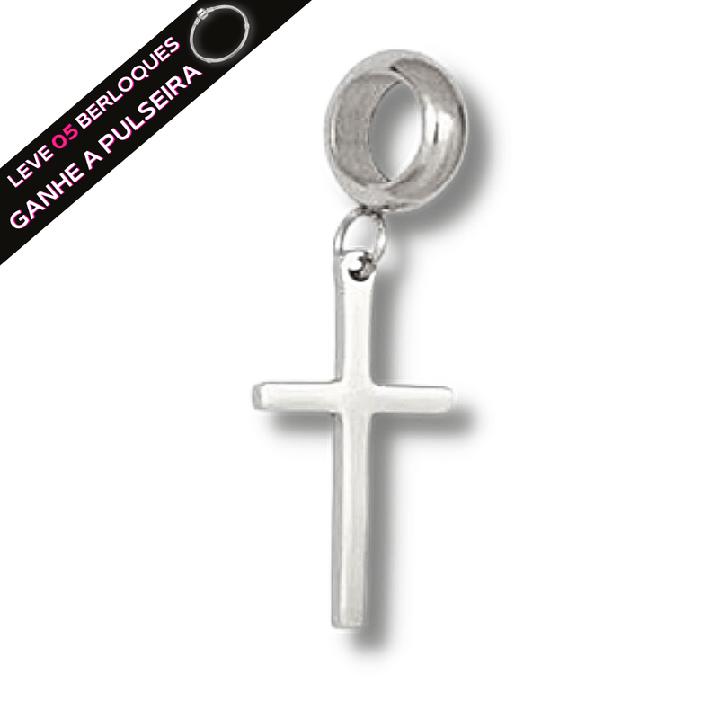 Berloque Pendurado Cruz - Aço Inox - Áurea Acessórios
