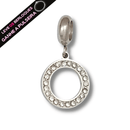 Berloque Pendurado Círculo Cravejado - Aço Inox - Áurea Acessórios