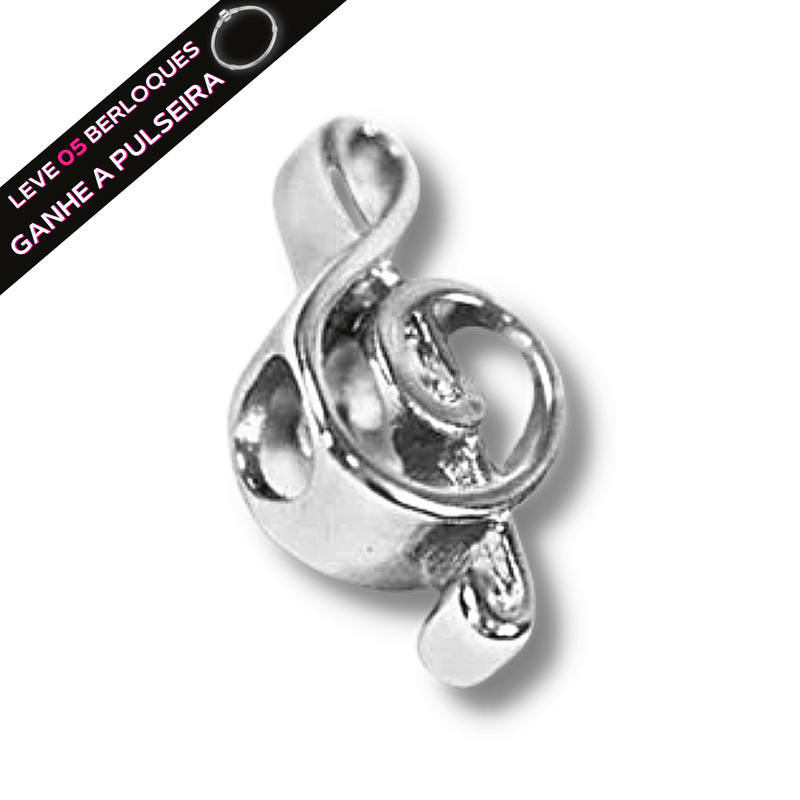 Berloque Separador Nota Musical - Aço Inox - Áurea Acessórios