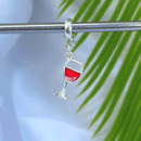 Berloque Pendurado Taça de Vinho - Prata - Áurea Acessórios