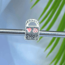 Berloque Separador Banhado a Prata Bolsa Shop - Prata - Áurea Acessórios