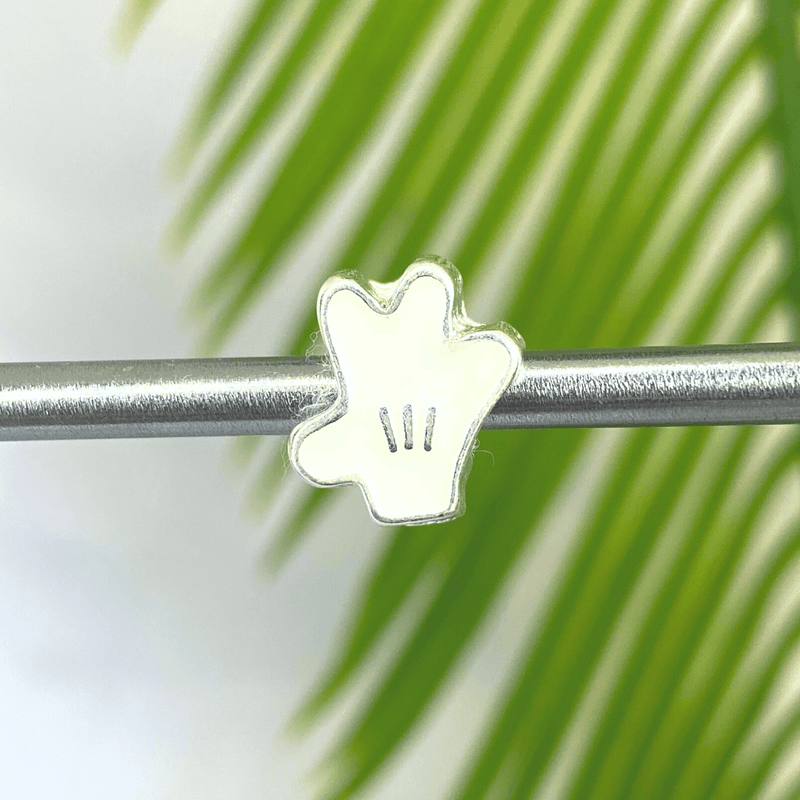 Berloque Separador Mão Mickey Branca - Prata - Áurea Acessórios