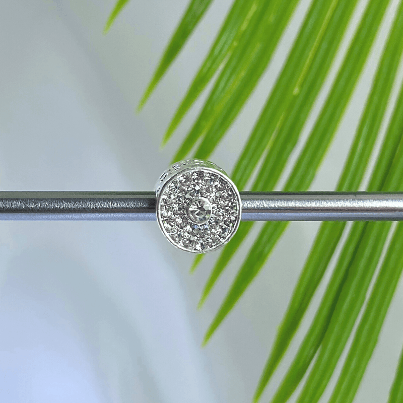 Berloque Separador Esfera Strass - Prata - Áurea Acessórios