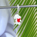 Berloque Banhado a Prata Snoopy Coração - Prata - Áurea Acessórios