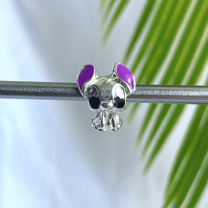 Berloque Banhado a Prata Stitch - Prata - Áurea Acessórios