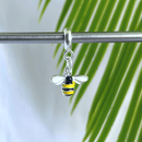 Berloque Pendurado Abelha Resinado - Prata - Áurea Acessórios