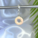 Berloque Pendurado Donut Rosa Resinado - Prata - Áurea Acessórios