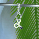 Berloque Pendurado Estetoscópio - Prata - Áurea Acessórios