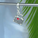 Berloque Pendurado Mala I Love Travel - Prata - Áurea Acessórios