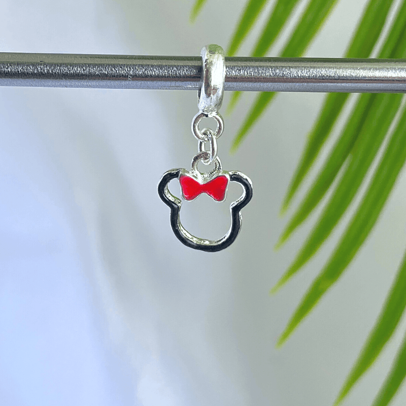 Berloque Pendurado Minnie com Laço - Prata - Áurea Acessórios