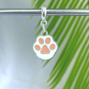 Berloque Pendurado Patinha Rosa - Prata - Áurea Acessórios