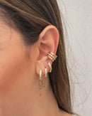 Trio de Brincos de Argolas Mini Círculos Zircônias - Dourado - Áurea Acessórios