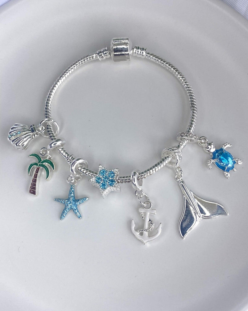 Berloque Estrela Strass Azul - Prata - Áurea Acessórios