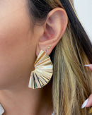 Brinco Leque Sol - Dourado - Áurea Acessórios