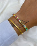 Conjunto de Pulseira Riviera Baguete - Dourado - Áurea Acessórios