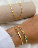 Conjunto de Pulseira Riviera Baguete - Dourado - Áurea Acessórios