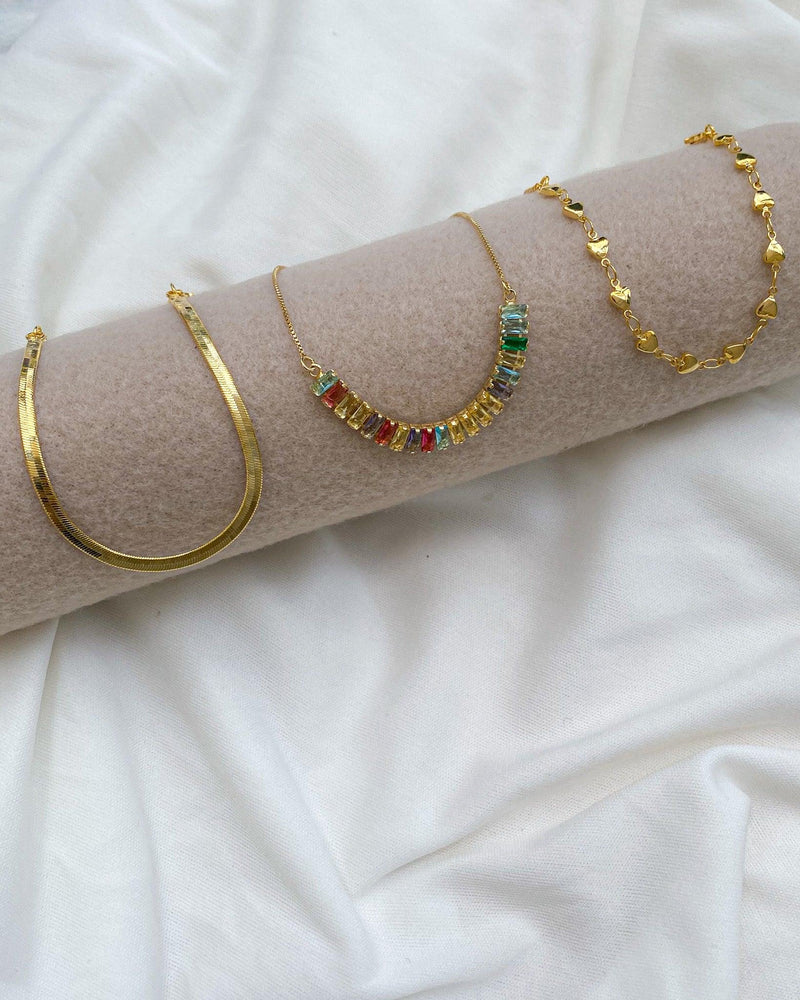 Conjunto de Pulseira Riviera Baguete - Dourado - Áurea Acessórios