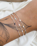 Pulseira Fio Triplo Coração Chapeado - Prata - Áurea Acessórios