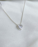Colar Veneziana Pingente Coração - Prata - Áurea Acessórios