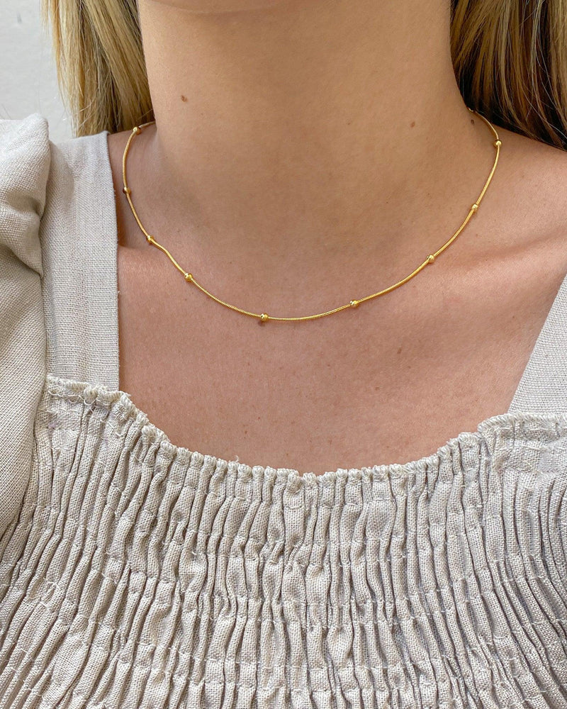 Colar de Bolinhas Minimalista - Dourado - Áurea Acessórios