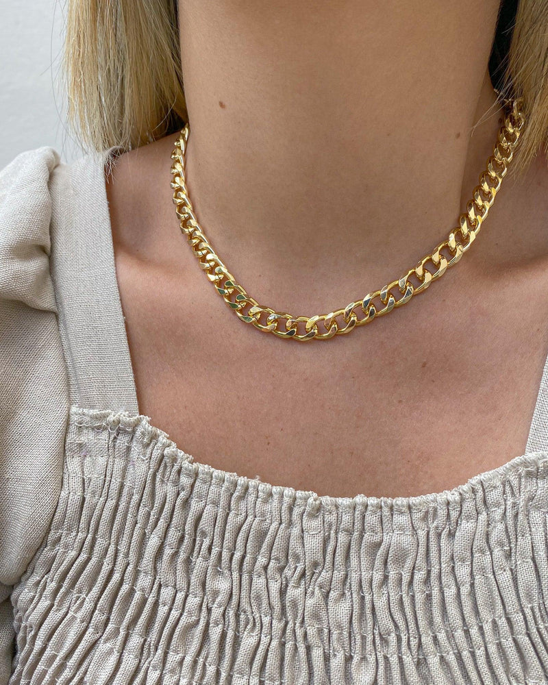 Colar Corrente de Elos Grossos - Dourado - Áurea Acessórios