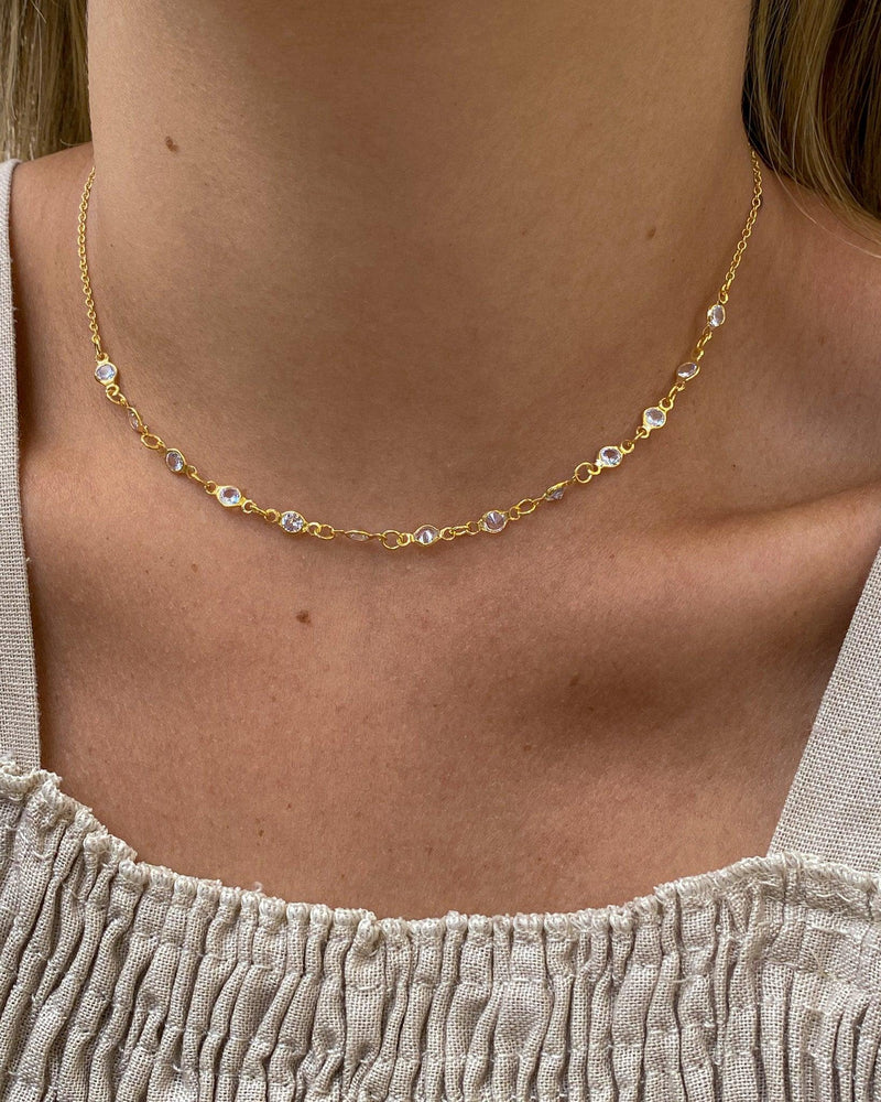 Choker Ponto de Zircônia - Dourado - Áurea Acessórios