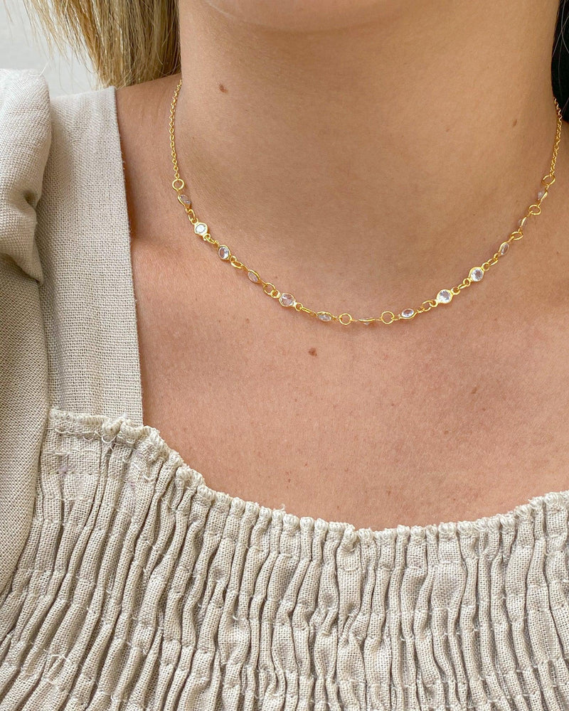 Choker Ponto de Zircônia - Dourado - Áurea Acessórios