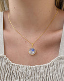 Colar Cápsula Sal Grosso com Olho Grego - Dourado - Áurea Acessórios