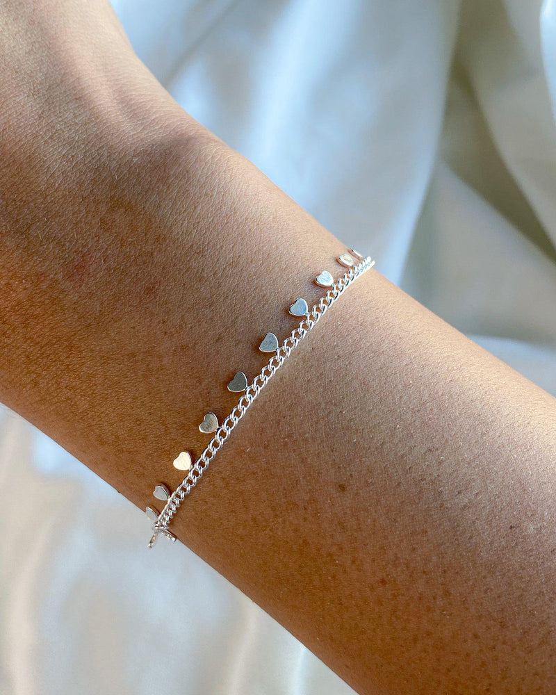 Pulseira Prata Medalha de Coraçãozinho - Áurea Acessórios