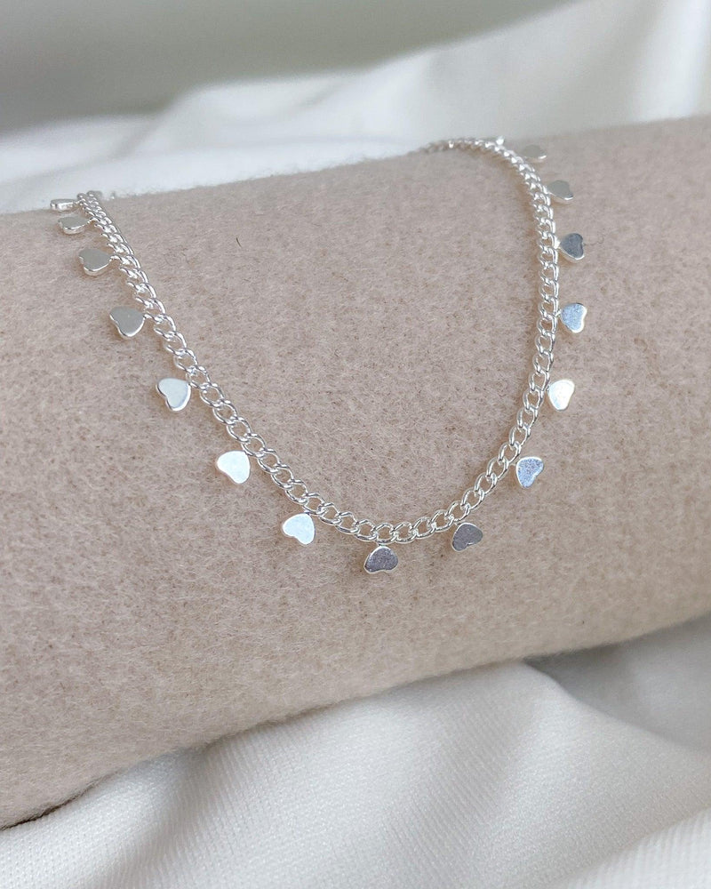 Pulseira Prata Medalha de Coraçãozinho - Áurea Acessórios