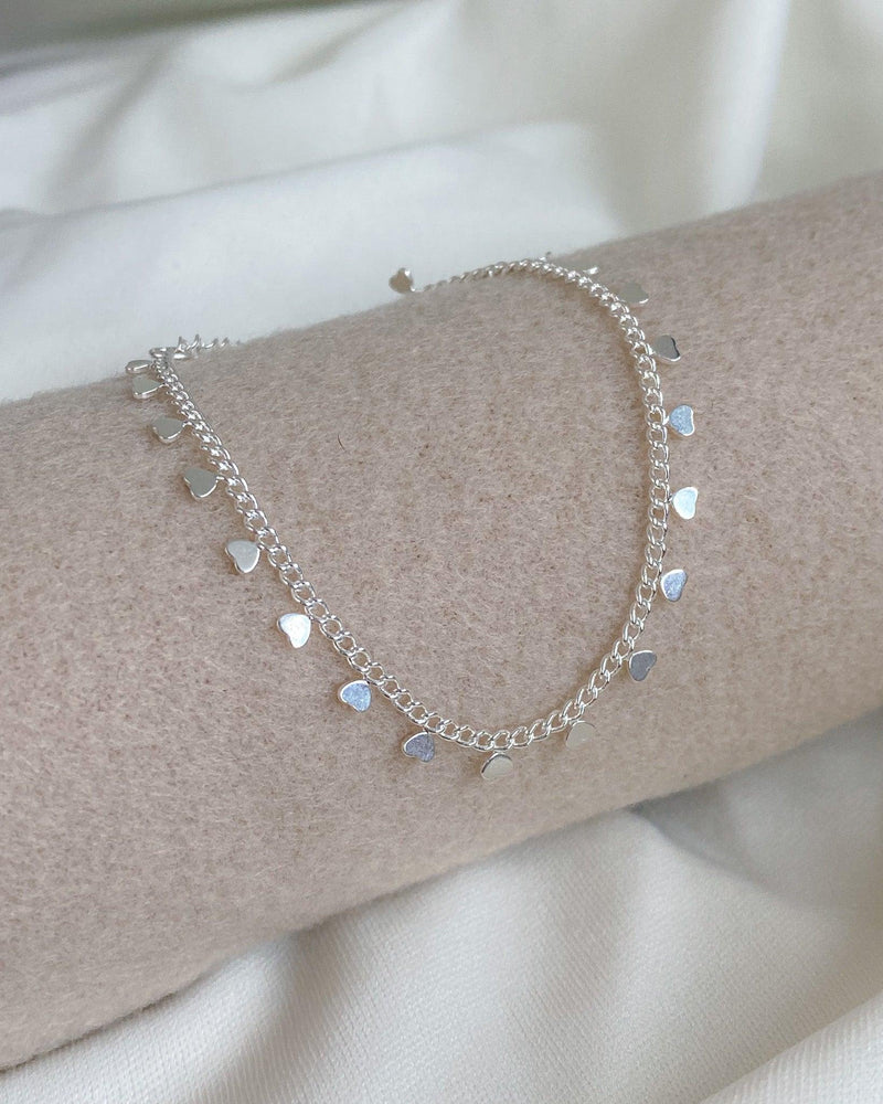 Pulseira Prata Medalha de Coraçãozinho - Áurea Acessórios