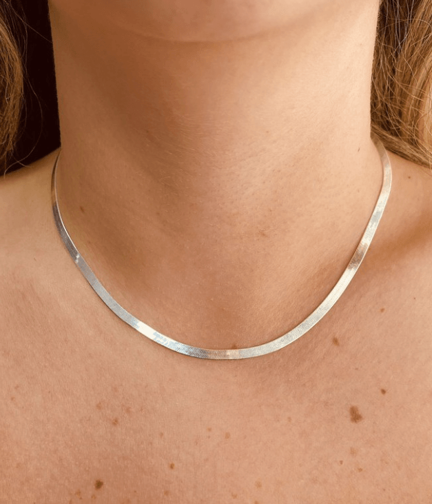 Colar Fita Laminado - Prata - Áurea Acessórios