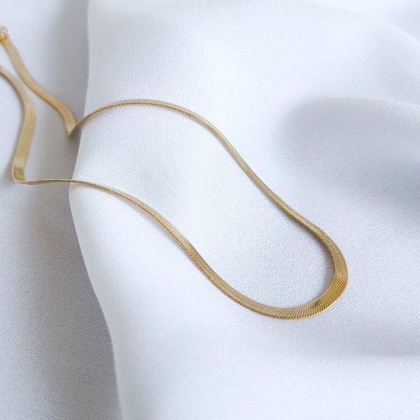 Colar Fita Laminado - Dourado - Áurea Acessórios