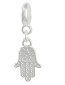 Berloque Banhado a Prata Mão Hamsa - Prata - Áurea Acessórios