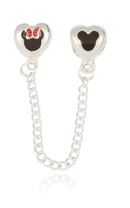 Berloque com Corrente Casal Mickey e Minnie Resinado - Prata - Áurea Acessórios